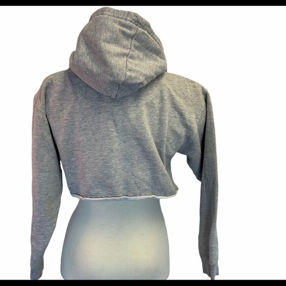FRIENDS gray cropped pullover hoodie size small - Picture 2 of 5